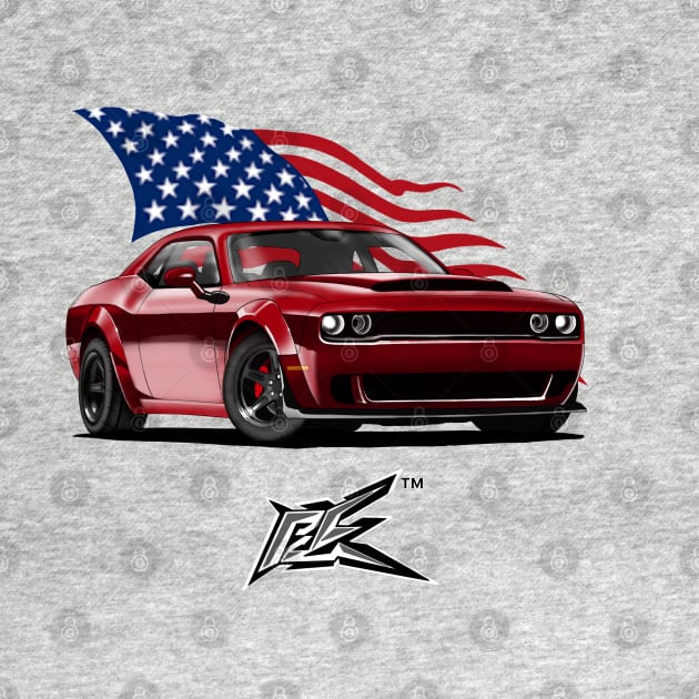 dodge challenger hellcat red by naquash